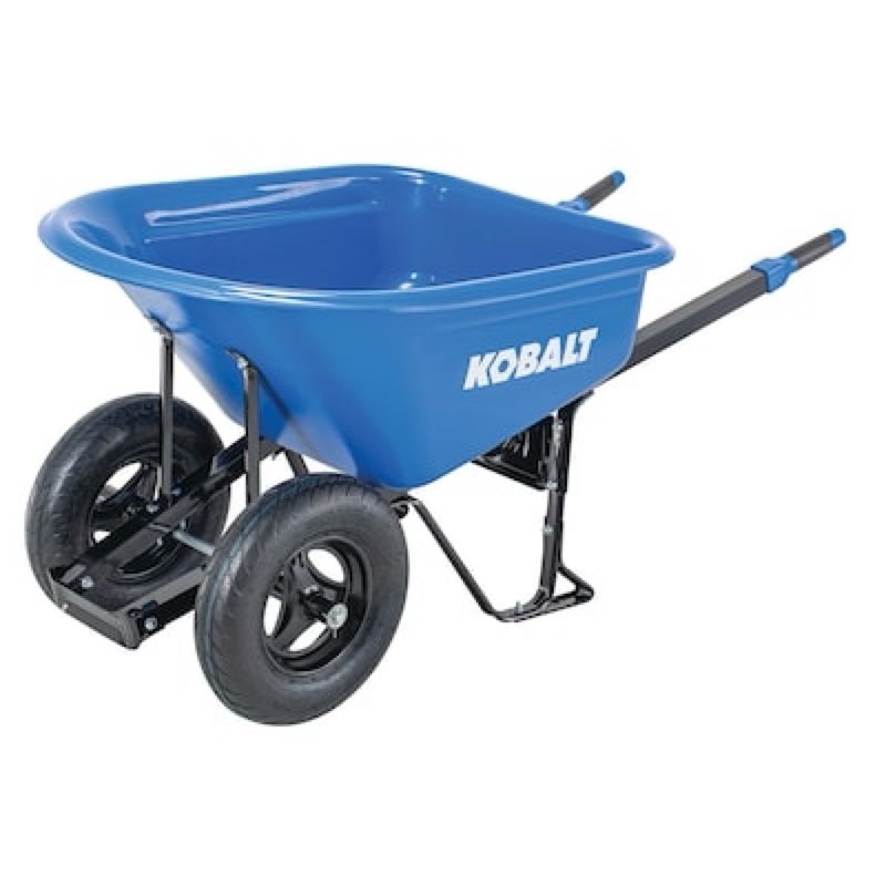 Kobalt 7-cu ft 2 Wheel High-density poly Push Wheelbarrow