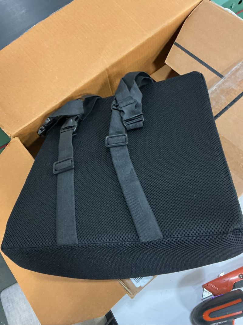 Condition photo showing Good Condition for Amazon Basics Rectangular Comfortable Back Support Cushion for Office Chairs, Memory Foam, Black Back Support Cushion Memory Foam