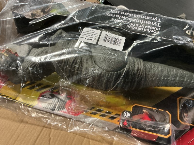 Condition photo showing Good Condition for Mattel JCH02 Jurassic World Rebirth Power Devour Tyrannosaurus Rex Dinosaur Figure (2) Super Action Pull and Bark