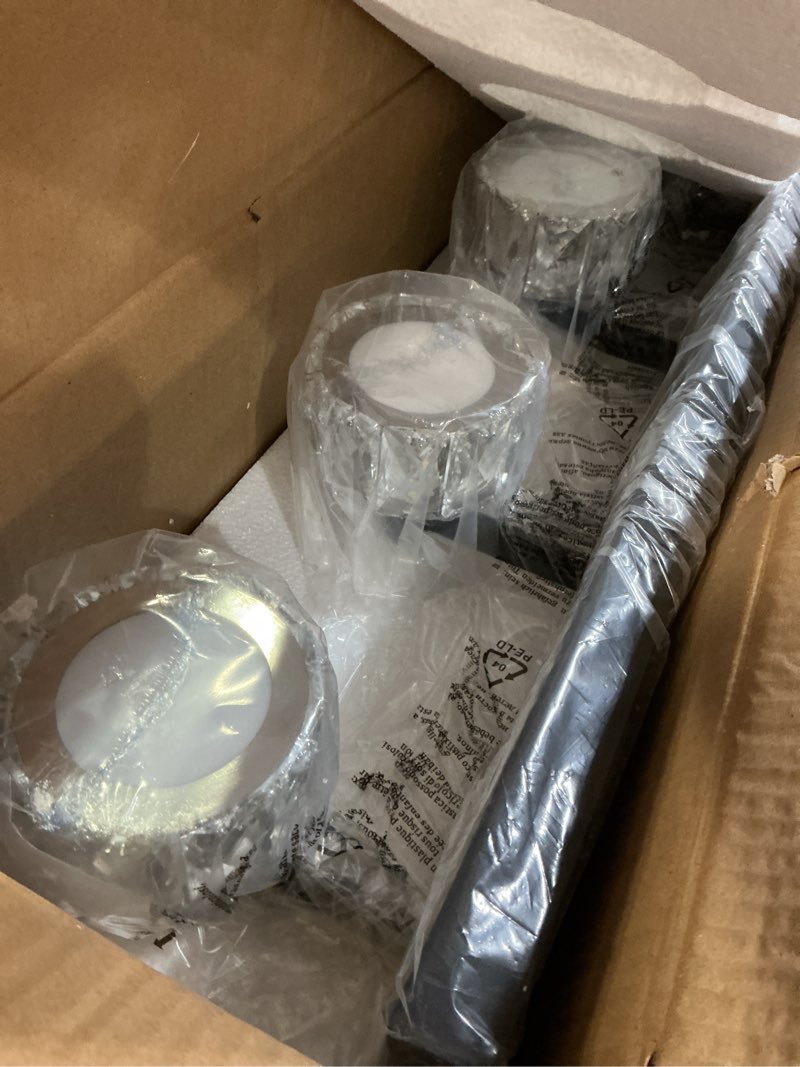 Condition photo showing New/Like New for 4 Light Bathroom Vanity Light, Dimmable Crystal Modern Bathroom Light Fixtures Over Mirror, Black and Gold Led Vanity Light, Wall Sconce Lights for Mirror 4-Light Circle