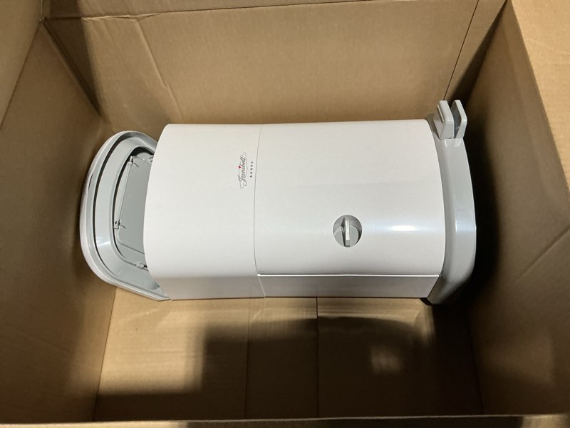 Janibell Akord Slim Adult Diaper Pail — 7-Gallon (11.8” x 10.2” x 20.5”), Hands-Free Foot Pedal, Dou