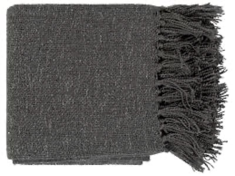 Surya Tilda Charcoal / Metallic Silver Throw