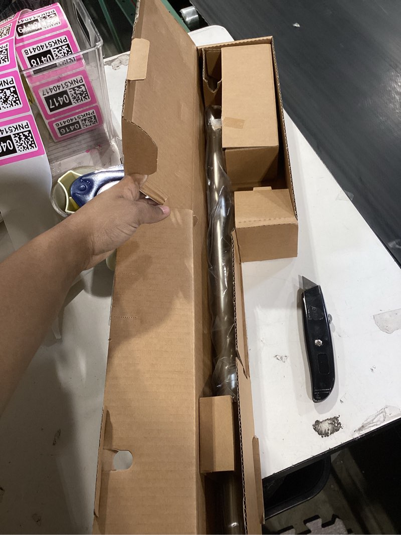 Condition photo showing Good Condition for ivilon drapery window curtain rod - knob design, 1 inch rod, 28 to 48 inch. satin nickel 28" to 48" satin nickel