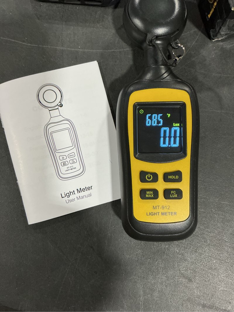 Condition photo showing Good Condition for Light Meter Digital Illuminance Meter Handheld Ambient Temperature Measurer, Range up to 200,000 Lux, Luxmeter with 4 Digit Color LCD Screen