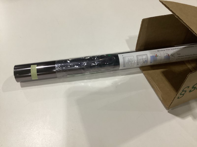 Condition photo showing Good Condition for sunbaby window tint for home: uv & heat blocking one way privacy film, daytime see out not in reflective mirror film, no adhesive static cling for glass doors, includes 3 tools, black, 29.5"x78.7" black 29.5 x 78.7inch