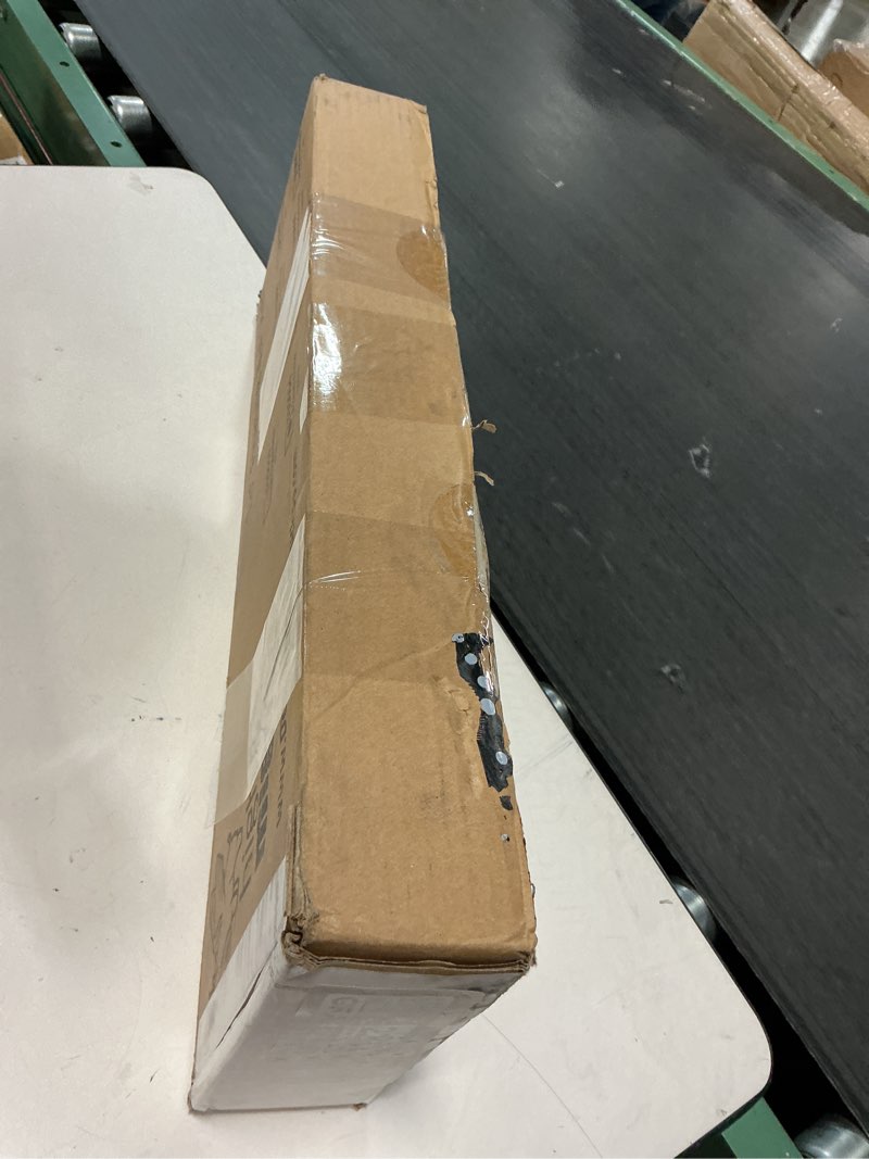 Condition photo showing Good Condition for high & mighty decorative 18" floating shelf holds up to 15 lbs, easy tool-free dry wall installation, beveled, white | 515654 beveled & ecommerce packaging white