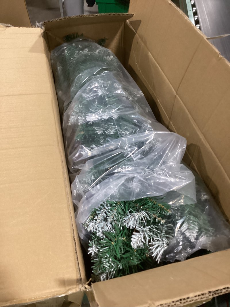 Condition photo showing Good Condition for Mudder Set of 3 4' 5' 6' Prelit Christmas Trees with Snowy Leaves, Pre Lit Pencil Artificial Xmas Tree with Adjustable LED Lights and Metal Plate Base for Outdoor Indoor, Porch, Front Door, Entryway