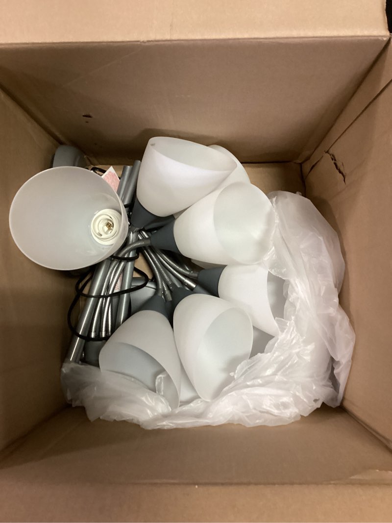 Condition photo showing Good Condition for HonoDing Medusa Floor Lamps Standing Lamps 5 Heads Adjustable Reading Light Large Shade Use E26 A19 Bulb Floor Lamps for Living Room Bedroom (Silver)