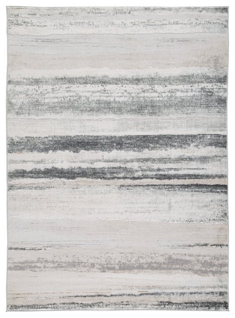 Grey Brush Strokes Area Rug 5 x 7’
