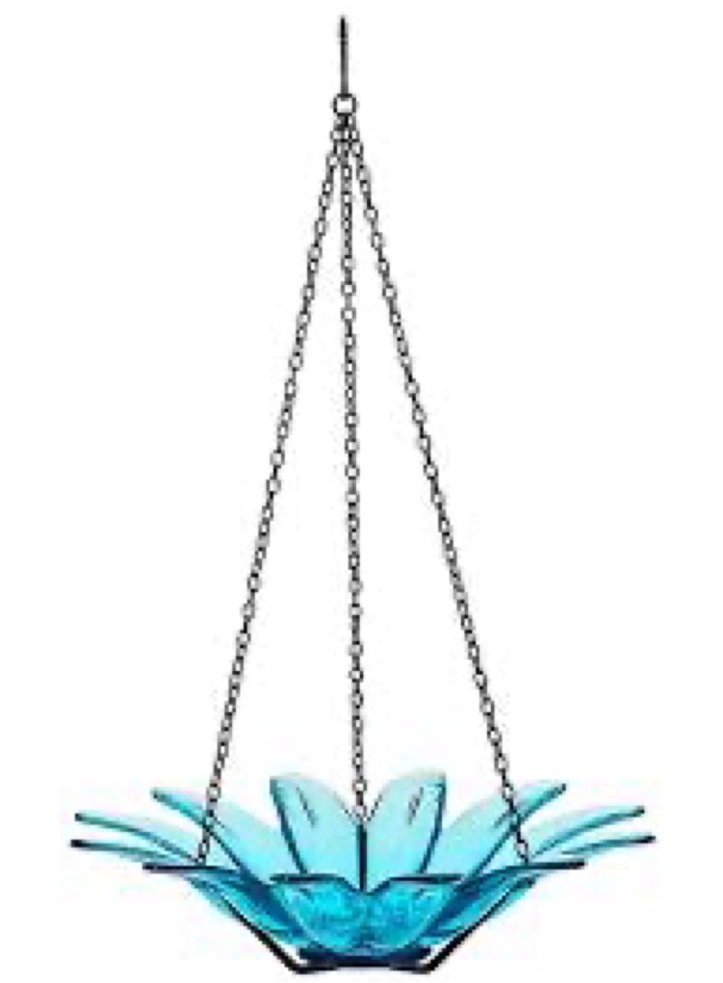 couronne co. courm34920009 12 inch daisy birdbath aqua