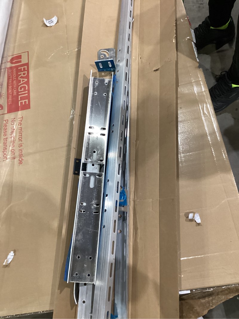 Condition photo showing As Is for newpowa solar panel pole mount, universal double arm with support pole and wall mount bracket, 0-90° tilt angle, up to 2pcs 220w/60.63" widtht up to 440w/60.63inch width