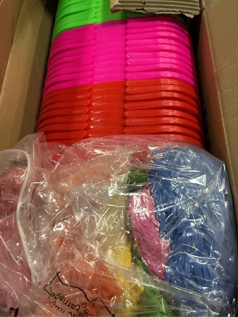 Condition photo showing New/Like New for wenqik 50 pcs plastic easter baskets for kids bulk easter egg baskets empty easter plastic buckets for kids with handle easter grass stuffers fillers for party favor egg hunt gift (classic) 50 classic