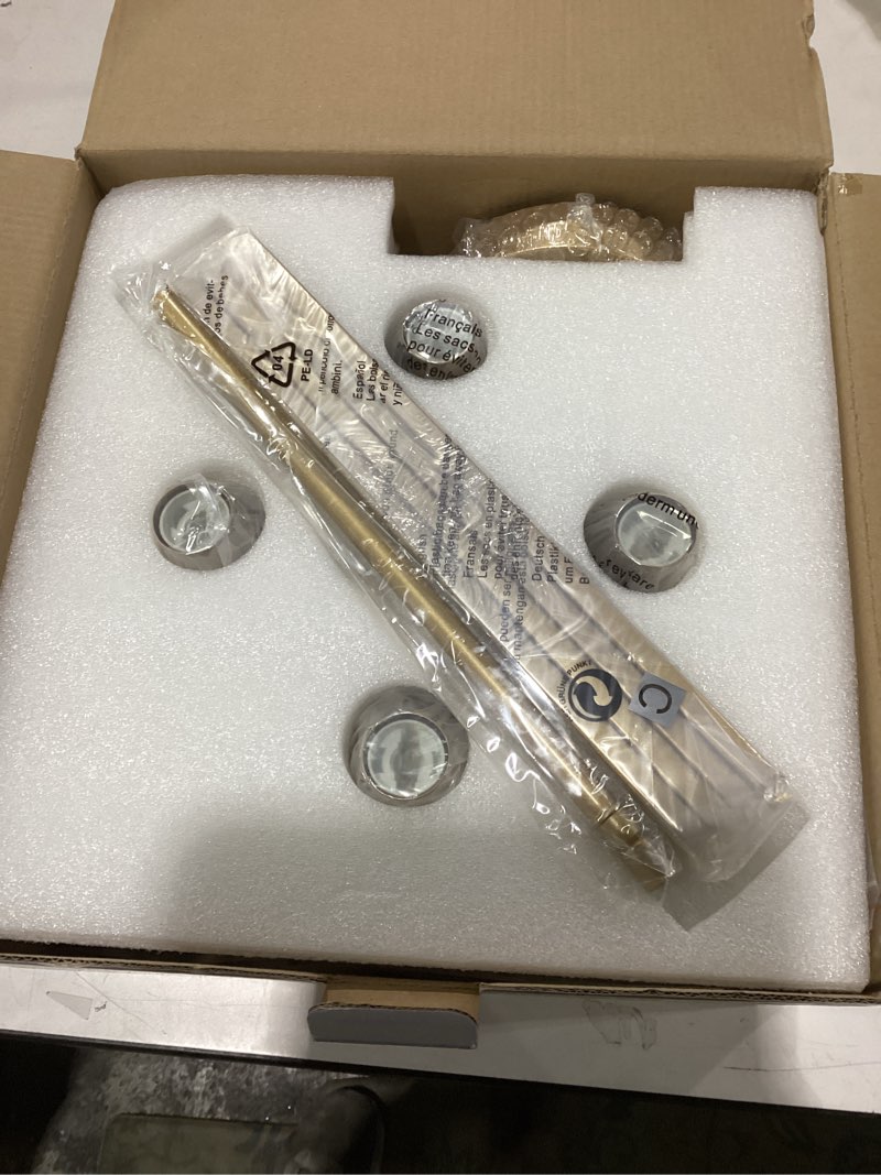 Condition photo showing New/Like New for Industrial 4 Lights Chandelier, Gold Lantern Ceiling Light Fixtures with Rustic Metal Cage Adjustable Height Farmhouse Geometric Hanging Light for Kitchen Island, Dining Room, Entryway, UL Listed Gold1