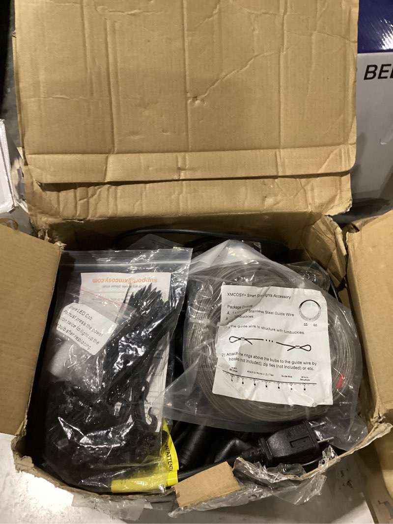 Condition photo showing New/Like New for xmcosy+ smart outdoor string lights - 123ft rgbcwic patio lights with 40 color changing bulbs, led string light for outside backyard bistro party, app wifi control, work with alexa, ip65 waterproof 123ft-acrylic bulb multicolor