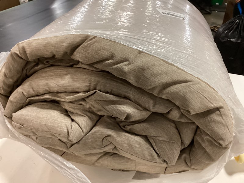 Condition photo showing Good Condition for bedsure california king comforter set - khaki soft bedding for all seasons, cationic dyed bed set, 3 pieces, 1 california king size comforter (104"x96") and 2 pillow shams (20"x36"+2") california king 17 - khaki