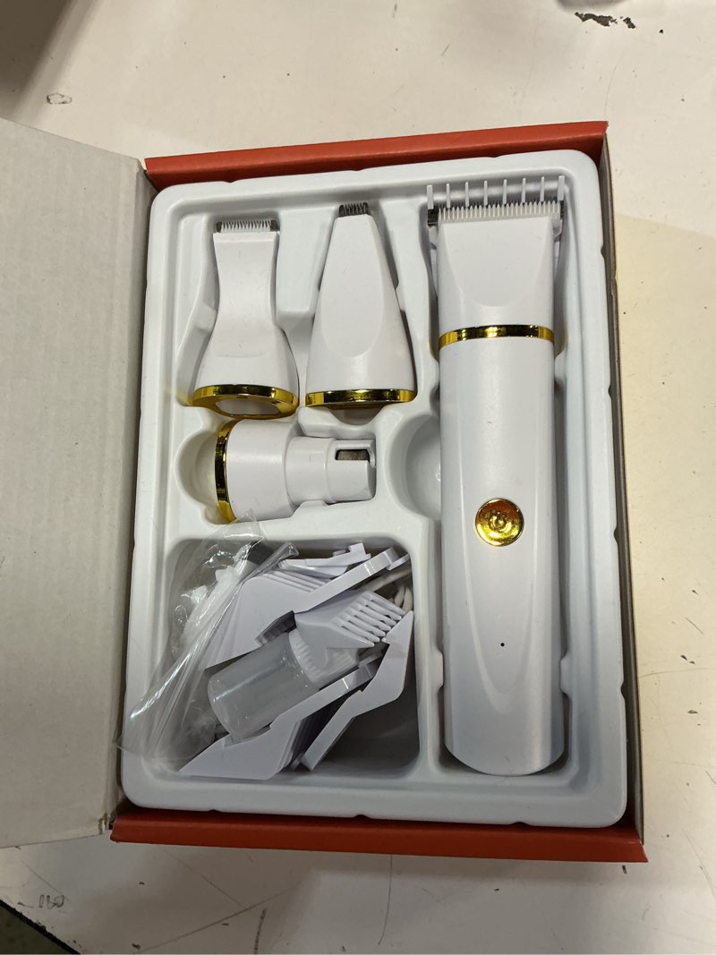 Condition photo showing Good Condition for Dog Grooming Kit with Paw Trimmer, All-in-One Low Noise Electric Rechargeable Small Quiet Pet Clippers Foot Dog Hair Shaver with Stainless Steel Scissors and Comb for Dogs at Home White