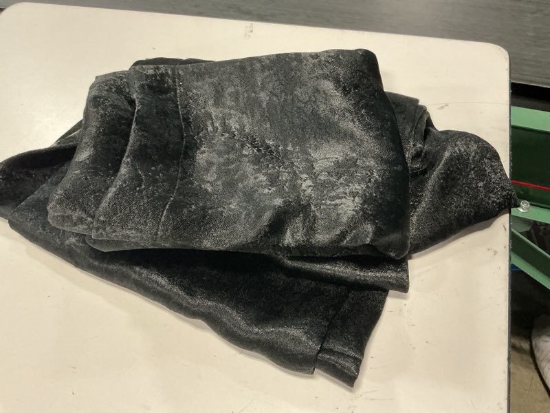 Condition photo showing Good Condition for mainstays shimmer rod pocket 99% blackout curtains  set of 2  black  37  w x 84  l