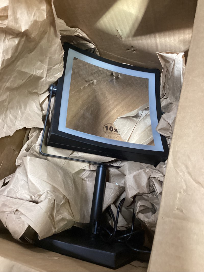 Condition photo showing Good Condition for ruacq makeup mirror with lights, 4000mah rechargeable magnifying mirror with light, 1x/10x, height adjustable bathroom vanity mirror, 3 colors, adjustable brightness (matte black)