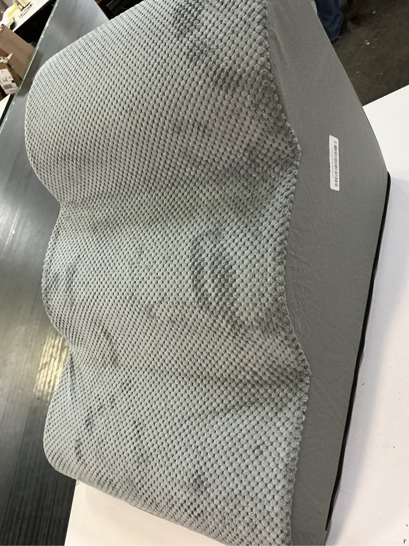 Condition photo showing Good Condition for dog stairs for small dogs 15.7" h, curved dog step for puppy, older cat, medium pet ramp for sofa, couch or chair, ladder with high density foam, 3 step, 15.7x22.4x15.7 inch, charcoal grey charcoal grey 3 15.7x22.4x15.7in