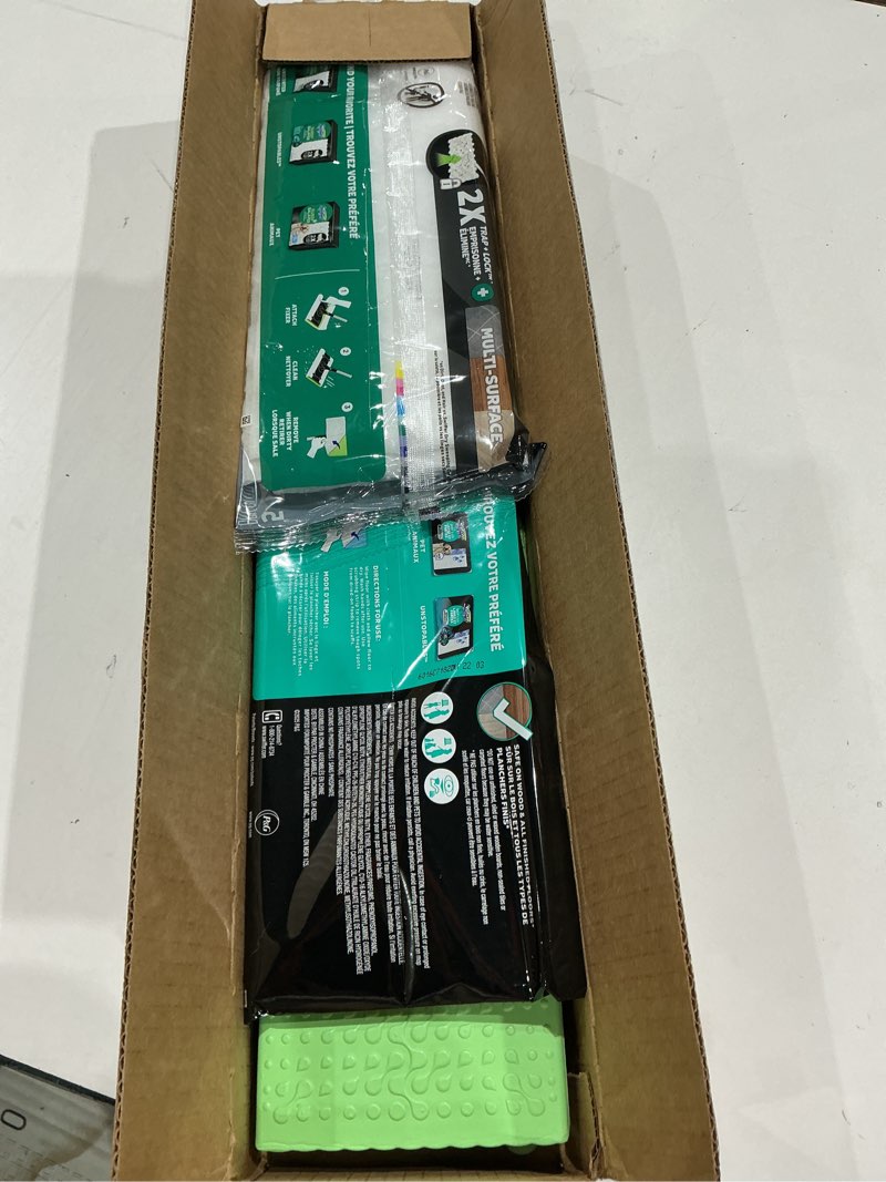 Condition photo showing Good Condition for swiffer hair magnet deluxe starter kit with collapsible pole, 9 hair magnet dry cloths, 2 bonus mop & go wet cloths