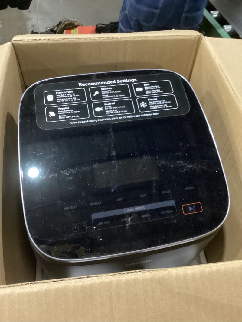 Condition photo showing Good Condition for cosori 9-in-1 turboblaze air fryer 6 qt, premium ceramic coating, 90°–450°f, precise heating for even results, air fry, roast, bake, broil, dry, frozen, proof, reheat, keep warm, 120v, dark gray dark gray 6qt air fryer