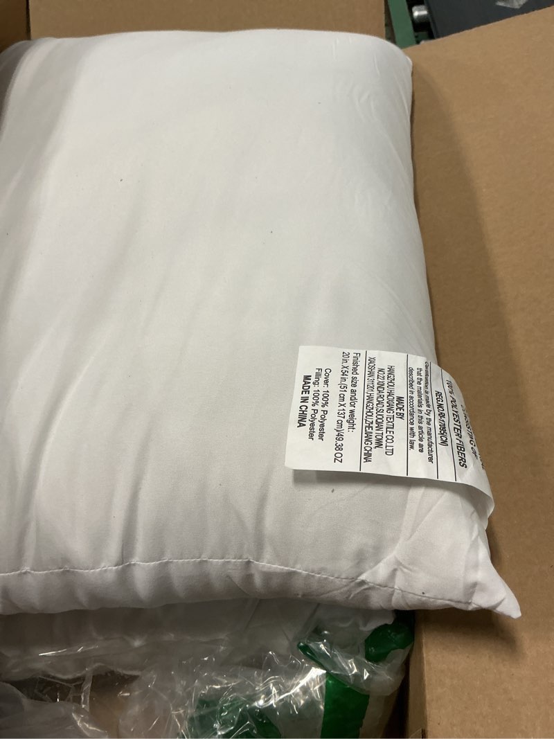 Condition photo showing As Is for Artscope 20in X 54in Pillow Insert, Synthetic Down Lumbar Pillow Insert for Bed, Ultra Soft Decorative Long Throw Pillow Inserts for Living Room Couch Bed Sofa-White