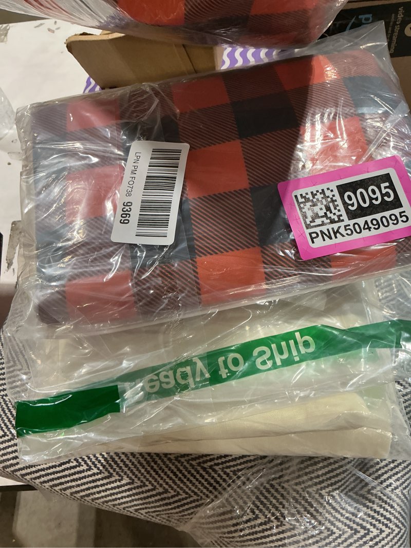 Condition photo showing New/Like New for gingham plaid tablecloth - rectangular 58x102 inch water resistant halloween decorations table cloth for indoor use - seasonal fall harvest table cover for kitchen, picnics, and parties pumpkin orange black 102" x 58" (rectangular)