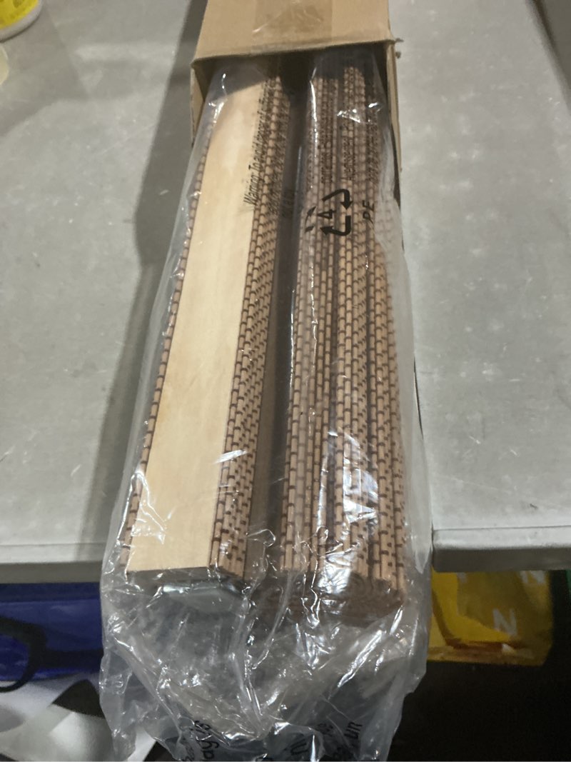 Condition photo showing Good Condition for lazblinds no tools no drill cordless bamboo roman shades, light filtering window treatment, roll up bamboo blinds for windows 35'' w x 64'' h, acorn light filtering-acorn 35" w x 64" h