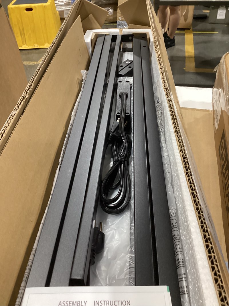 Condition photo showing Good Condition for 90" narrow sofa table - 2 power outlets & 4 usb ports, metal frame,perfect for hallway, office, and behind sofa - easy assembly, 4.9ft extension cord included black black 90in
