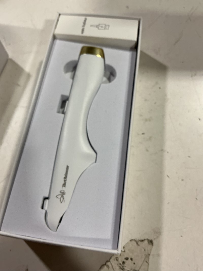 Condition photo showing As Is for dermaplane-razor for women face,sonic dermaplane,sonic dermaplaning tool,face shaver facial hair removal & peach fuzz romover + 12 blades (white) white with gold accent
