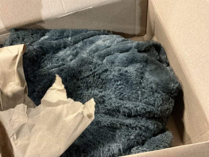 Condition photo showing Good Condition for (No Filler) Bean Bag Chair Cover Without Filler,Big Round Soft Fluffy PV Velvet Washable Bean Bag Lazy Sofa Bed Cover for Adults,Living Room Bedroom Furniture Outside,5ft Dark Grey 5ft A-dark Grey