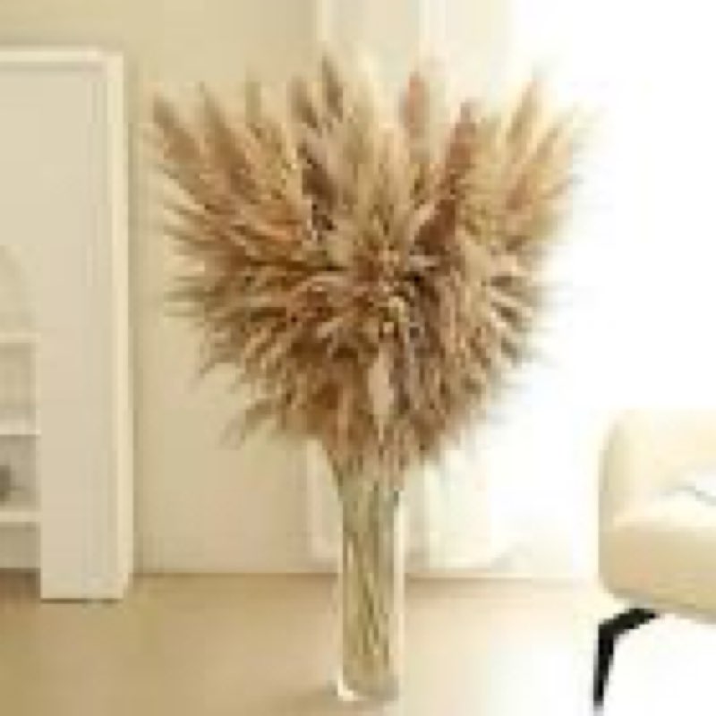 meccanixity 12 pcs faux pampas grass,47” fake pampas grass decor for living room party wall vase wedding decoration,natural