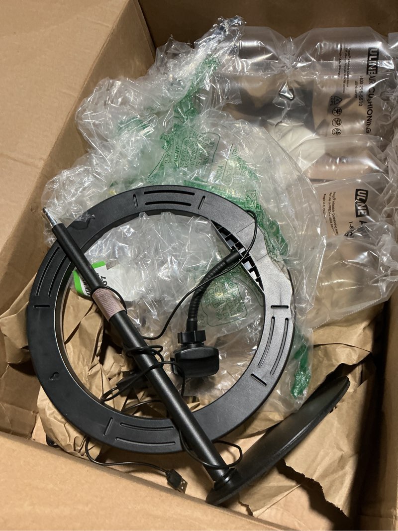 Condition photo showing As Is for ubeesize 12" desk ring light with stand & phone holder - adjustable studio light for photography?zoom meetings, youtube, tiktok, live streaming classic model