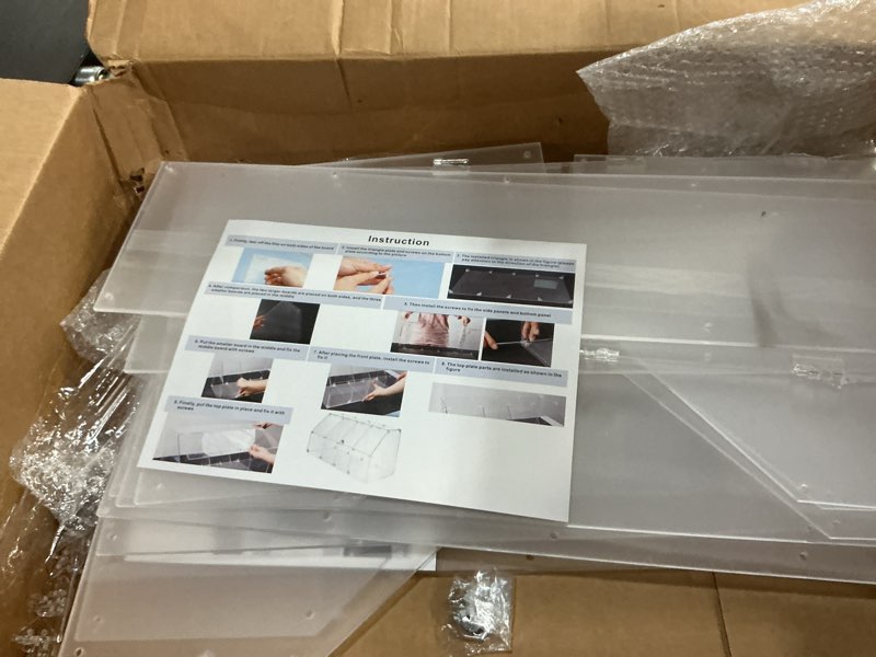 Condition photo showing As Is for clear acrylic candy bin divided dry food display container retail donut cookie