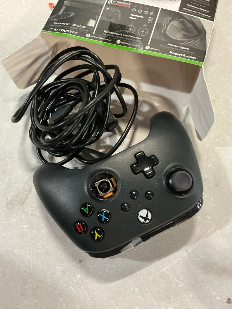 Condition photo showing As Is for powera wired controller for xbox series x|s - black, gamepad, wired video game controller, gaming controller, works with xbox one and windows 10/11