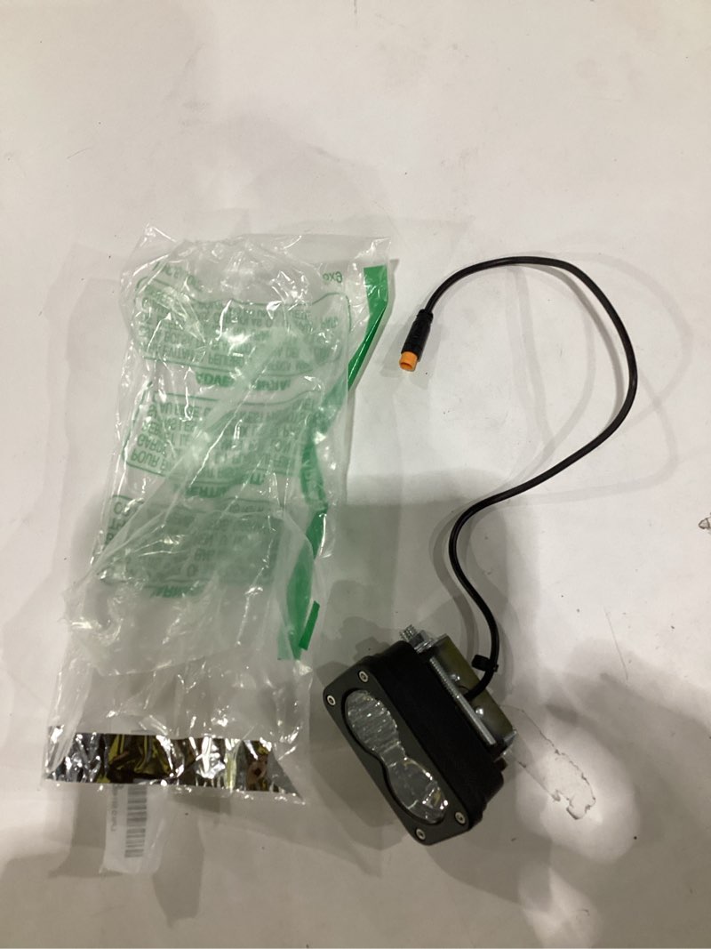 Condition photo showing As Is for ebike headlight kit compatible with ridstar q20 electric bicycle headlamp 20w 6000-6500k led light bar, 3-pin dual beam e-bike front lamp with mount bracket plug and play, yellow lens