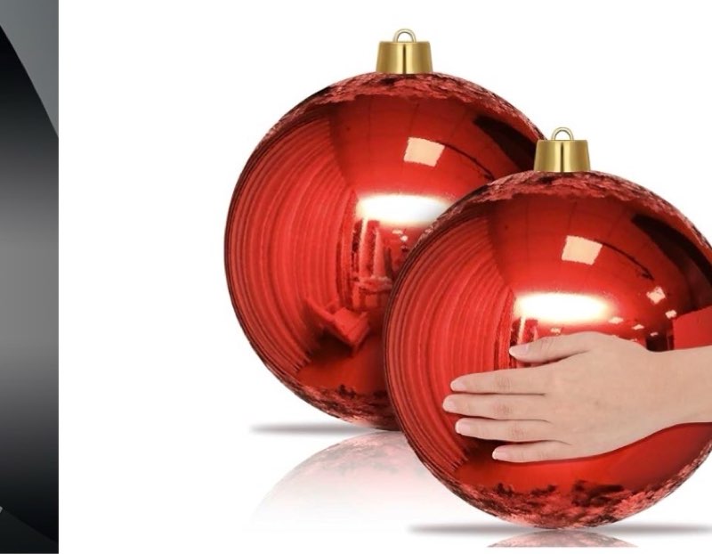 Jerify 2 Pcs 12" Large Christmas Ball Ornaments Giant Shiny Plastic Christmas Ball Outdoor Shatterproof Water Resistant Ball Decorations for Holiday Party Xmas Tree(Green)