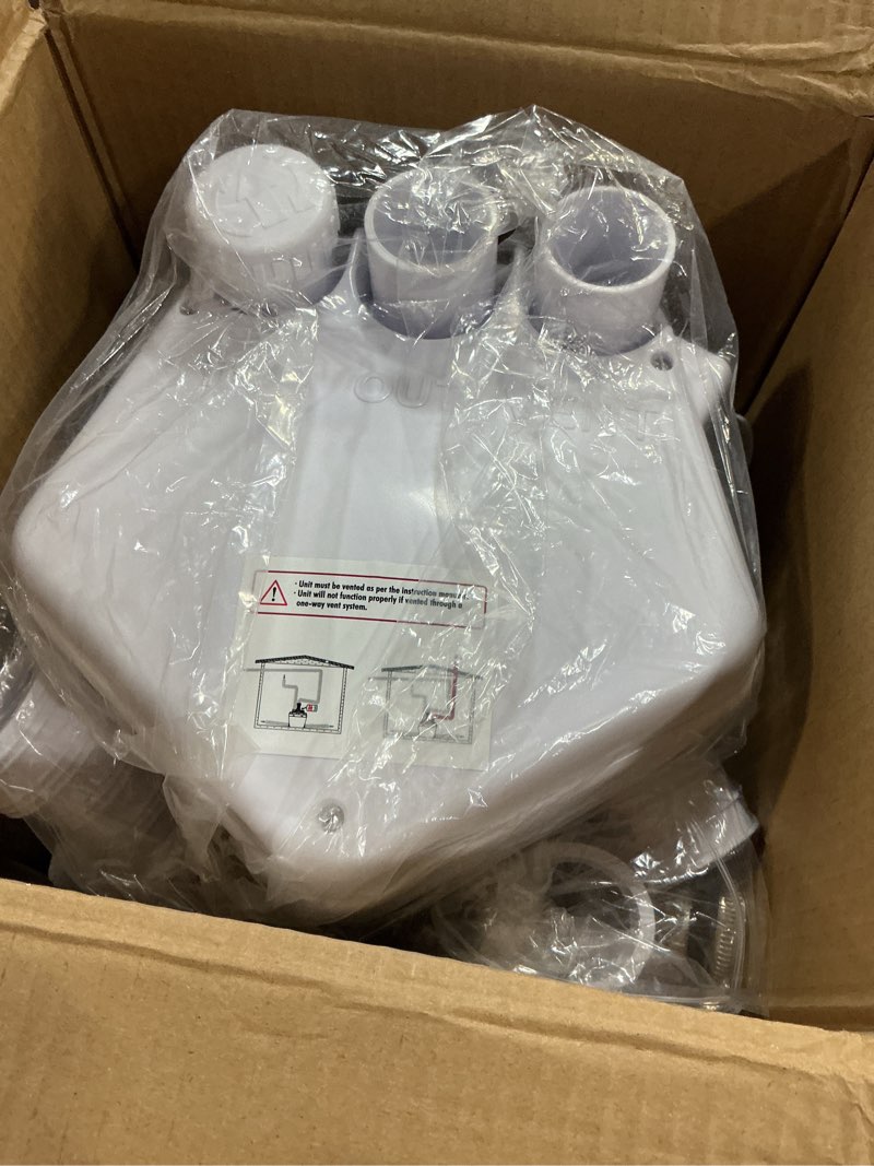 Condition photo showing New/Like New for Upgraded 1 HP Utility Sink Pump with PCB Function Upflush to 36FT 2200GPH Under Sink Pump with 3 Water Inlets 1 Outlets Macerating Toilet System for Sink Shower Wash Bin Urinal Kitchen Basement