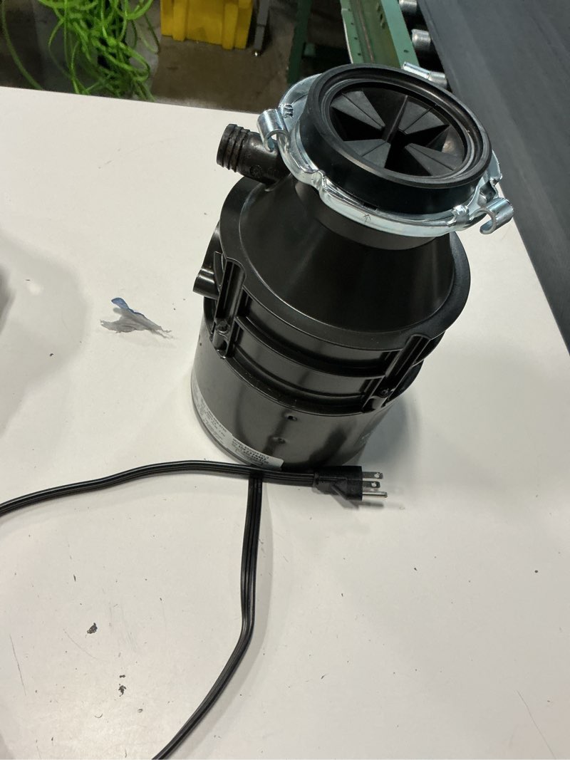 Condition photo showing As Is for insinkerator badger 5xl continuous feed 1/2-hp septic safe non-corded garbage disposal