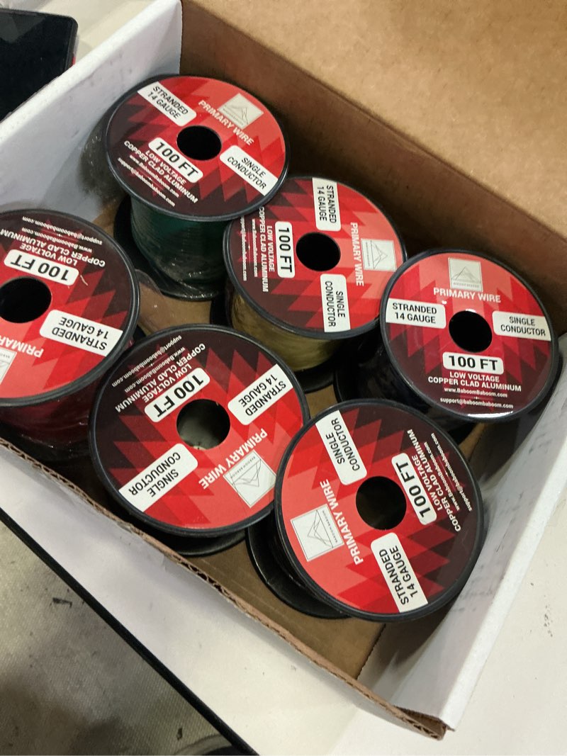 Condition photo showing New/Like New for viabrico 12 gauge wire 600ft, 12 awg auto wire 100ft each spool, 6 colors copper clad aluminium low voltage electrical 12 gauge, hookup kit for breadboard/automotive/diy/battery 12awg-600ft