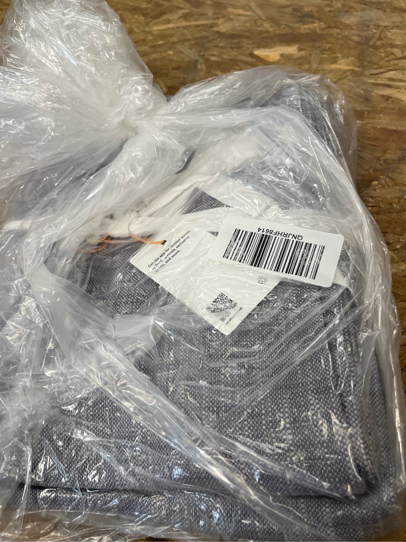 Condition photo showing Good Condition for textured cotton true blackout curtain, 48x84, blue