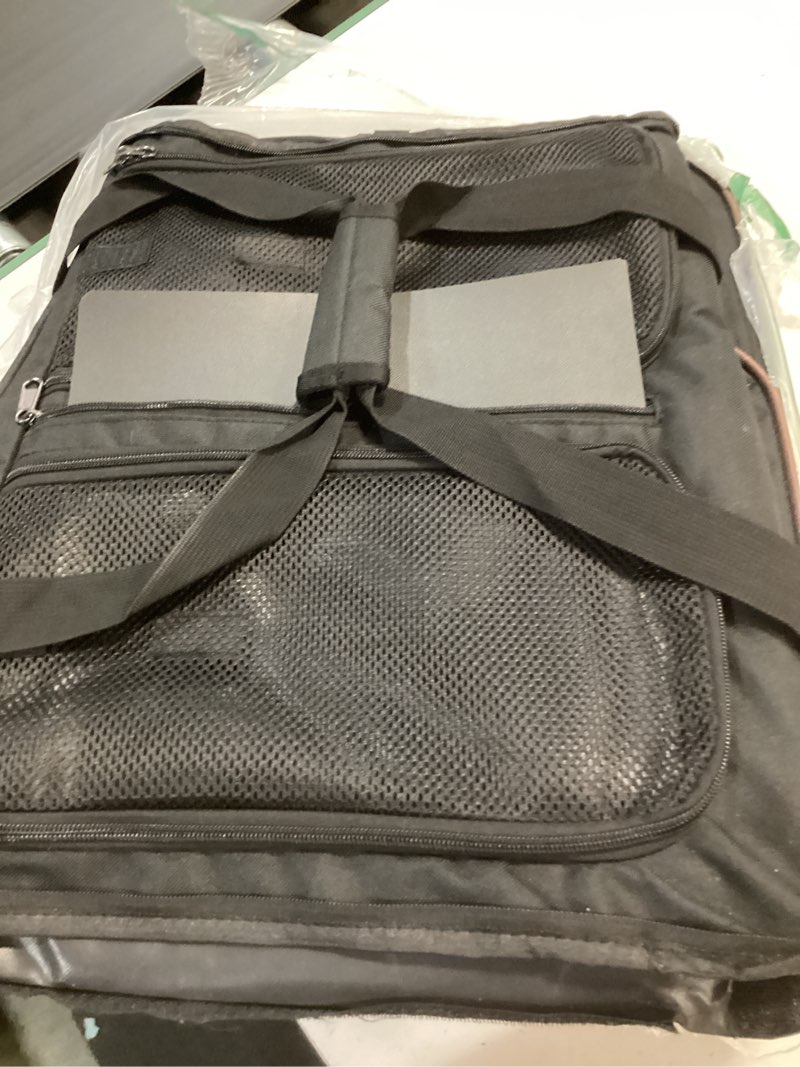 Condition photo showing Good Condition for large cat carrier for 2 cats with 2 litter boxes, a.fati expandable foldable double pet carrier with removable divider, breathable mesh oxford cat travel crate for car/camping/vet, black