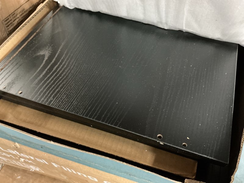 Condition photo showing Good Condition for DUMOS Lateral File Cabinet with 3 Drawers Rolling Filing Cabinets Under Desk Storage Printer Stand Wood Organizer with Wheels Adjustable Shelf for Office Home Small Space, Black Modern Black