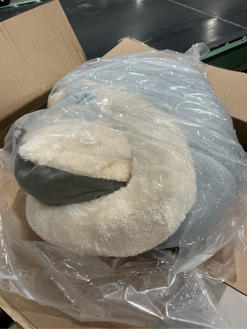 Condition photo showing Good Condition for lcybem cat beds for indoor cats - rabbit-shaped cat cave bed with hanging toy,super soft calming pet bed for kitten,small dog,warm plush&machine washable&removable cotton pad,cat hideaway rabbit gray xl