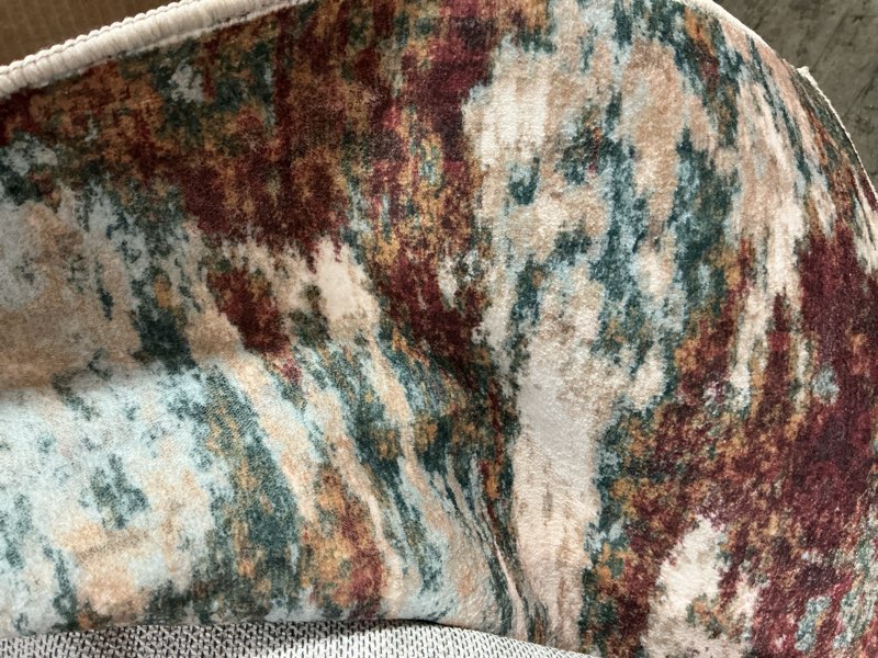 Condition photo showing Good Condition for washable area rugs 6'x9' non-slip modern abstract soft for living room entryway bedroom nursery, print pattern, brown rust red green blue multi rust red/green/blue/multi 6' x 9' (rectangular)