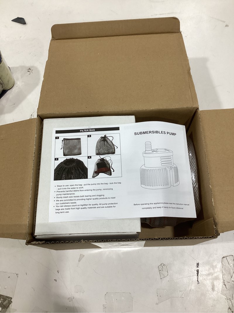 Condition photo showing New/Like New for Pool Cover Pump above Ground - Submersible Water Sump Pump Swimming Water Removal Pumps, with Drainage Hose & 25 Feet Extra Long Power Cord, 850 GPH inGround, 3 Adapters Green