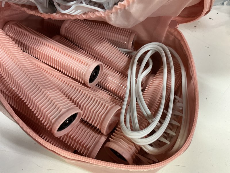 Condition photo showing Good Condition for calista tools ion hot rollers long set, hot rollers for long hair with fusion technology, hair rollers for voluminous curls & waves, fast heating curlers with claw clips,12 piece set, pink sands