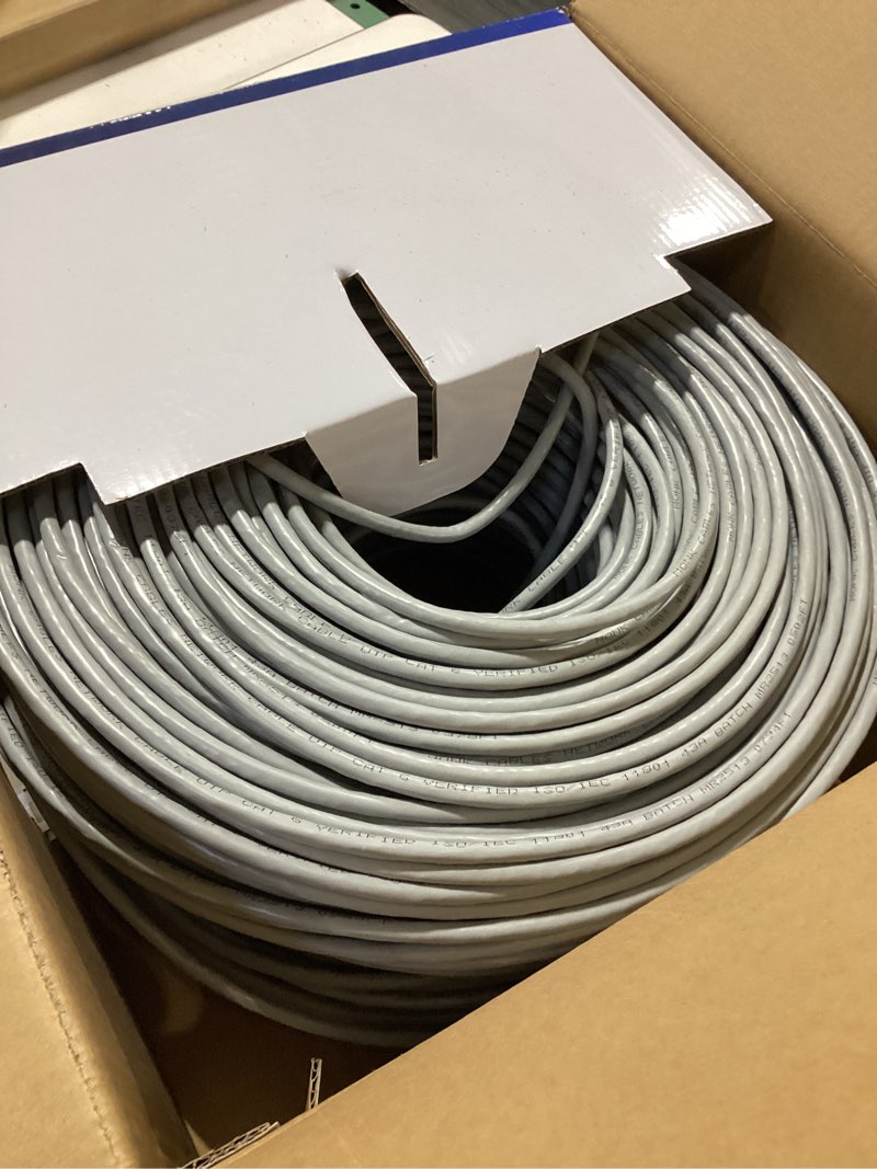 Condition photo showing Good Condition for MONK CABLES | CAT6 Plenum Cable 1000ft | UTP, 23AWG, 550MHz | DSX-8000 Certified | Most Certified Cable of The Whole Market (Grey)