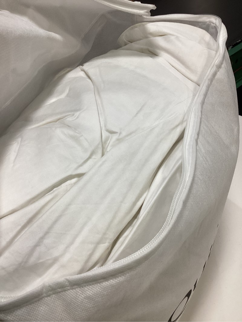 Condition photo showing As Is for quince premium white duck down comforter all season king  new white 