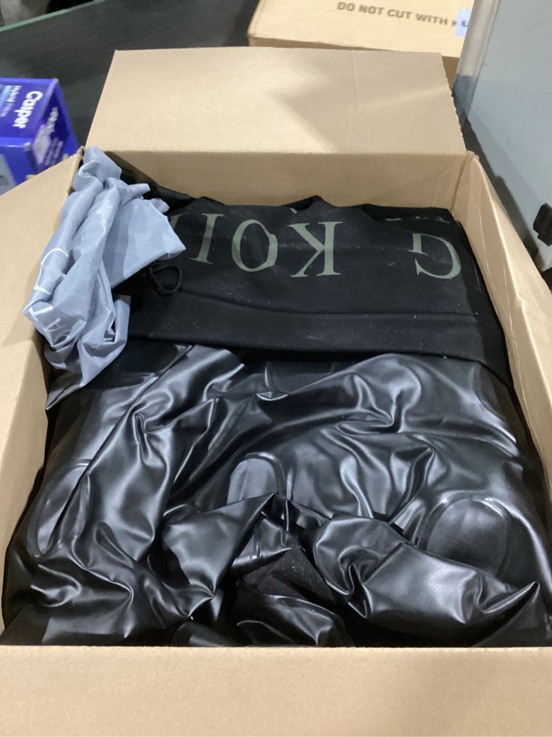 Condition photo showing As Is for king koil luxury california king size air mattress with built-in high-speed pump best for home, camping & guests, 20" double high airbed adjustable blow up mattress, waterproof, 1-year warranty black california king 20"